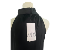 Zara Satin Deep V-Neck Sleeveless Top