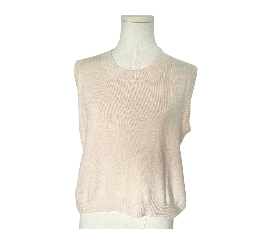 Sleeveless Knitted Top - Beige